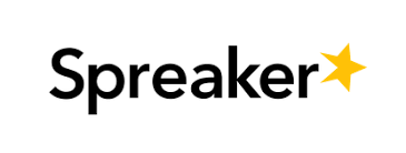 A simple Spreaker logo consist of the work Spreaker with a gold star after the last letter
