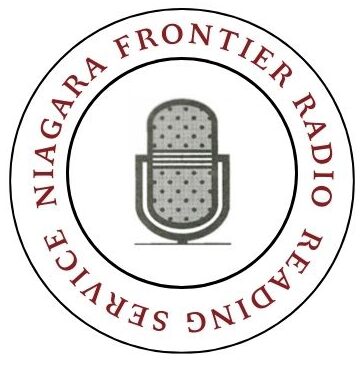 The words NIAGARA FRONTIER RADIO READING SERVICE in a circle around our microphone.
