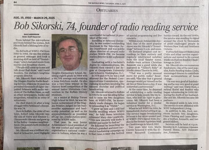 Buffalo News obituary for Robert Sikorski