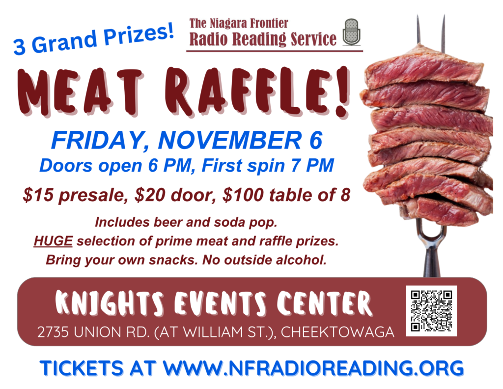 Meat Raffle flyer with 3 Grand Prizes